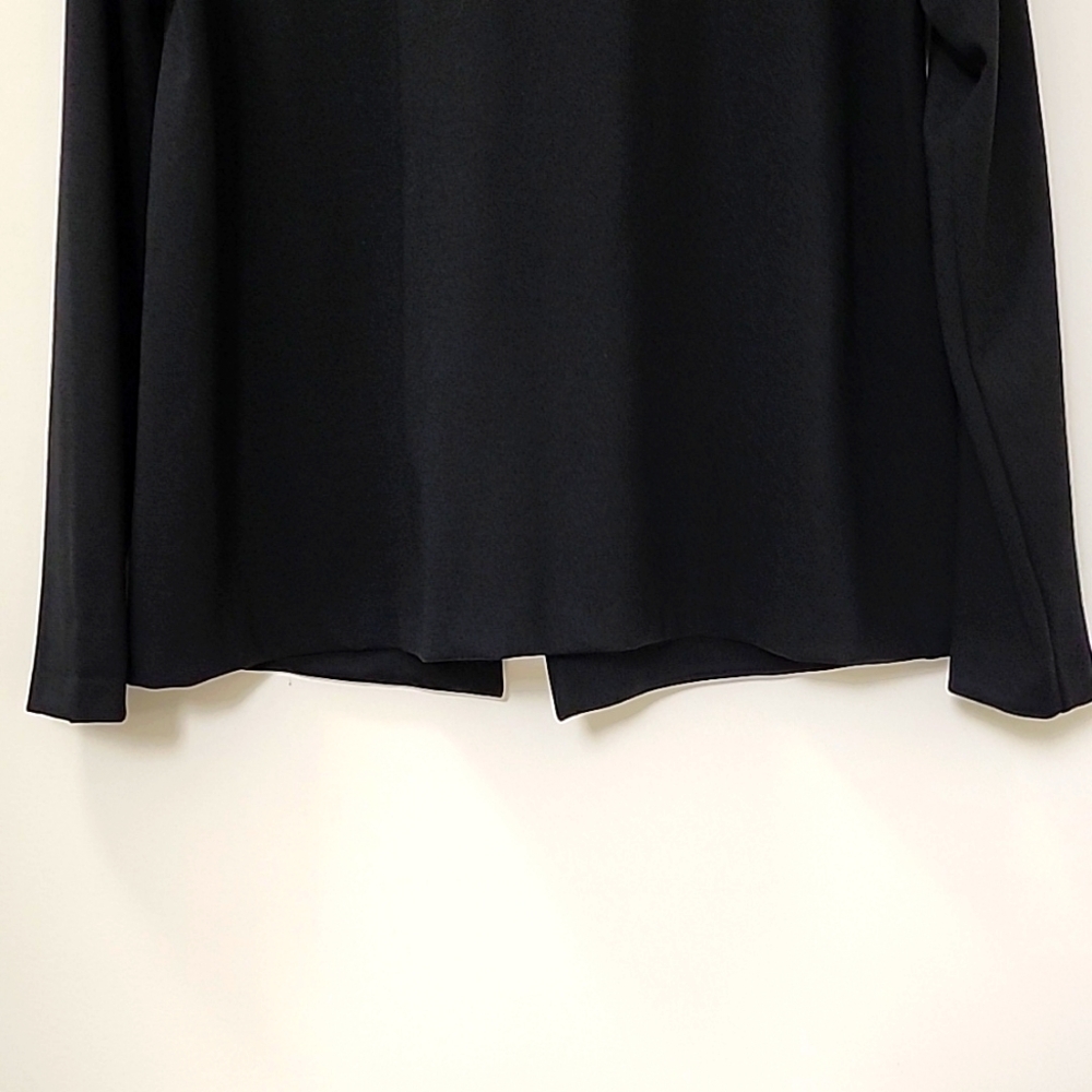 Eileen Fisher preppy Black Drape Open Blazer Office Siren size Small - Picture 12 of 17